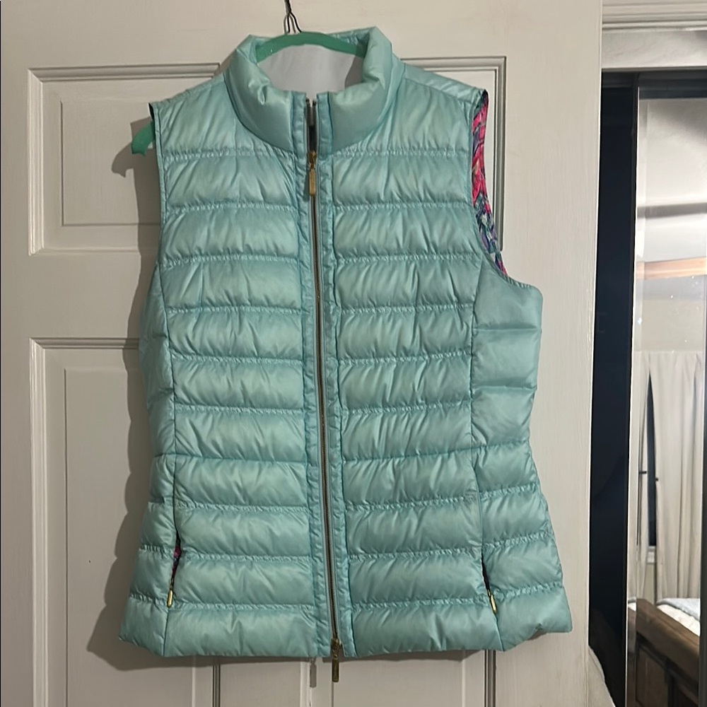 Lilly Pulitzer Light Blue Puffer Vest
